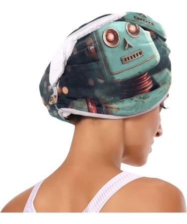 Blue Robot Hair Towel 2 Pack Super Absorbent Quick Dry Hair Turbans for Women & Girls | Best Hair Drying Towel with Button Twisty Wrap - Buy Online on GoSupps.com