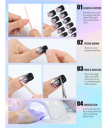 Kalolary Gel Nail Polish Strips Semi Cured Nail Gel Art Sticker Waterproof Full Nail Wraps Decal Sets with Nail File and Stick for Women Girls Nail Art Decor (UV/LED Lamp Required) (14) - Buy Online on GoSupps.com