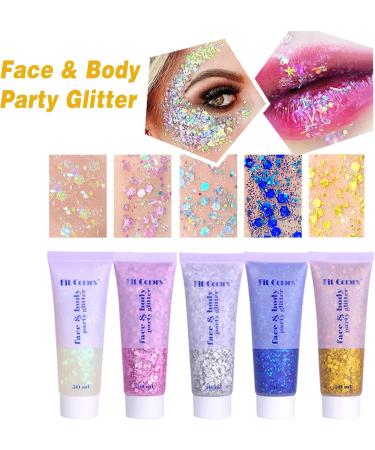  Miioto Glitter Gel for Face Hair Body Sequins for Cosmetics Lips Nails Festival Party 3 Colors (B) - Buy Online on GoSupps.com