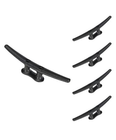 Simplified Living 8" Electrophoretic Coated Cast Iron Black Dock Cleat 4 Pack