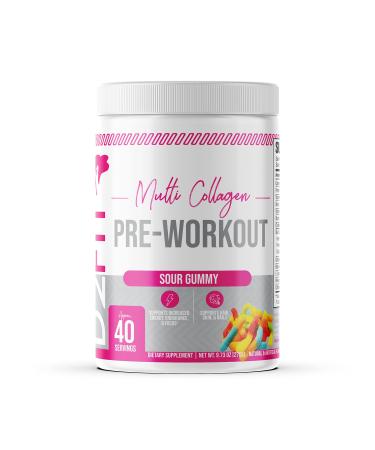 D2Fit (by Jessica Bass Women s Pre Workout Multi Collagen (2.5g) + Biotin (150mcg) - Supports Healthy Hair Skin & Nails Supports Increased Energy Focus & Endurance - Sour Gummy 9.73 oz (276g) Sour Gummy Bear