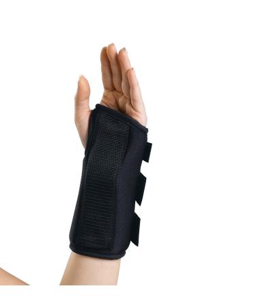 Medline Foam Wrist Splint 8-Inch Long Left Wrist Size L Adjustable Compression Carpal Tunnel Black 1 Each