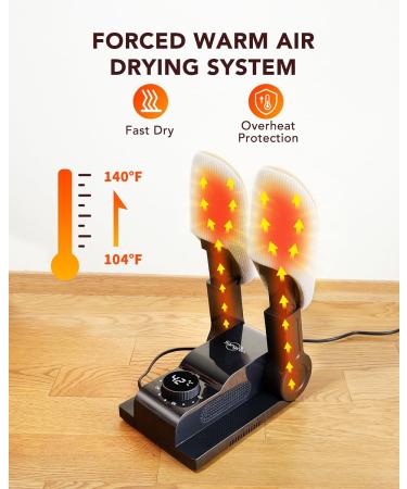 Sangcon Boot Dryer for Work Boots - Adjustable Drying Rack with Smart Timer - Keep Your Boots Dry and Comfortable - Black - Buy Online on GoSupps.com
