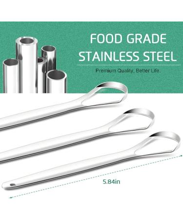 Buy High-Quality Stainless Steel Dental Floss & Tongue Scraper Set - 3 Pieces for Sensitive Tongues | Effective Oral Care Tools - Buy Online on GoSupps.com
