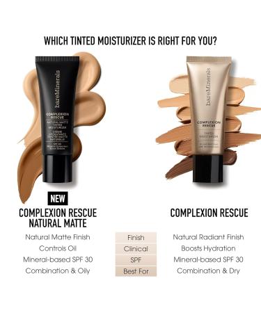 bareMinerals Complexion Rescue Natural Matte Tinted Moisturizer for Face with SPF 30 Tinted Mineral Sunscreen Sheer-to-Light Coverage for Oily Skin Multi-tasking Skincare Infused Makeup AB Vanilla 02 - Buy Online on GoSupps.com