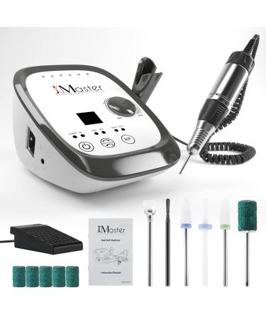 JCMASTER Nail Drill 35000RPM Electric E File with Touch Control with Foot Pedal & 6 Bits Safe Nail File Sander for Acrylic Nails Gel Nails Professional Manicure Pedicure Set for Nail Care Nail Art JCM-302B-UK