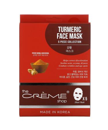 The Creme Shop Turmeric Beauty Face Mask Pack 5 Sheets 4.41 oz (125 g)