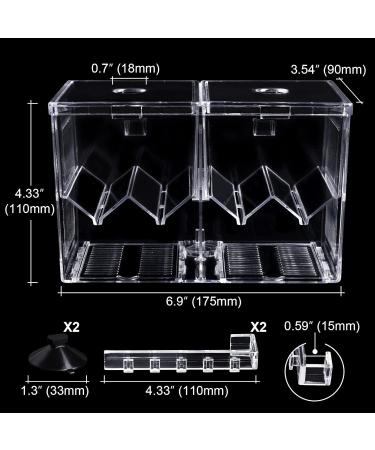 WEAVERBIRD Fish Breeder Box Clear Acrylic Aquarium Isolation Hatchery Feeding Boxes Perfect Isolator for Aggressive Fish Injured Fish Small Fish Shrimp Clownfish with 2pcs Sucker and Hook XL(Double Box) - Buy Online on GoSupps.com