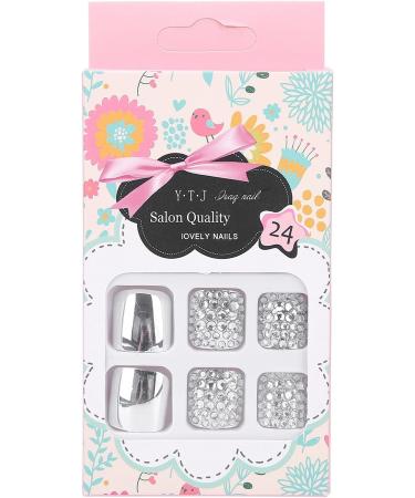 Artificial Toenails Women False Toe Nails Shining False Toe Nails Fake Toe Nails Art Tips 24pcs for Women and Girls - Buy Online on GoSupps.com