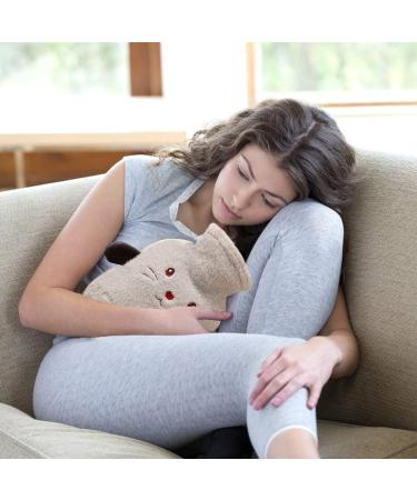Heiqlay Hot Water Bag 1000ml 26x15cm Gray M-1 | Cosy Fluffy Soft Plush Design | Back, Legs, Waist Warm | Perfect Gift for Family or Girlfriend - Buy Online on GoSupps.com