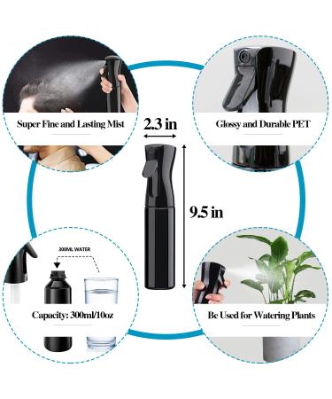 9PCS Hair Brush Set for Wet Long Thick Hair - Detangling Round & Paddle Brushes with Spray Bottle - Ideal for Wavy Curly Hair - Black (7 piece set) - Buy Online on GoSupps.com