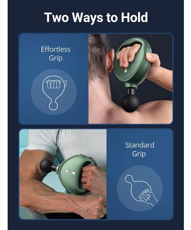 Bitfinic Mini Massage Gun - Portable Deep Tissue Percussion Massager for Pain Relief | 4 Speed High-Intensity, 4 Massage Heads | Green - Buy Online on GoSupps.com