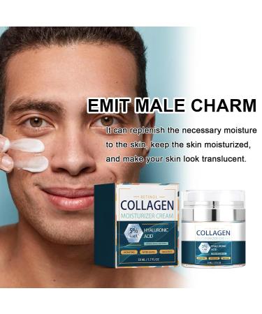 Collagen Face Cream for Men | Anti-Aging Moisturizer & Wrinkle Firming | Hydrating After Shave Lotion | 1.7 oz Day & Night Facial Skin Care - Buy Online on GoSupps.com