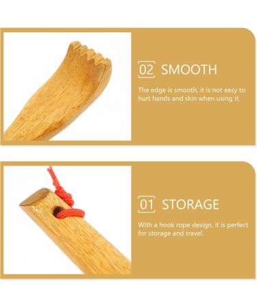 Ciieeo Wooden Back Scratcher Therapeutic Long Handle Back Massage Device for Home & Travel - Buy Online on GoSupps.com