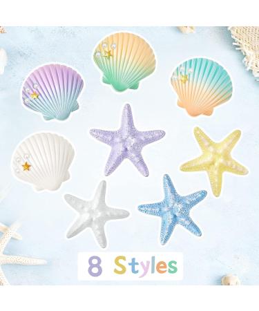 Juexica 8-Piece Starfish Hair Clip Set | Mermaid Crown Hair Accessories for Women and Girls | Resin Seastar Hairpins | Pretty Hair Barrettes - Buy Online on GoSupps.com