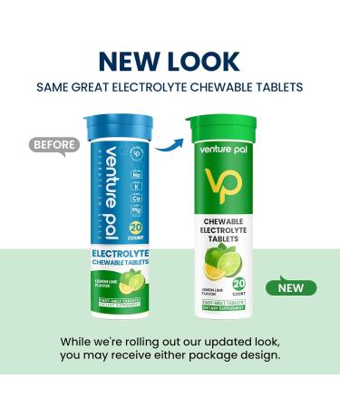 Venture Pal Chewable Electrolyte Tablets - Sugar-Free Rapid Hydration for Sports Running & Hiking | Keto & Vegan Friendly | 80 Count Variety Pack - Buy Online on GoSupps.com