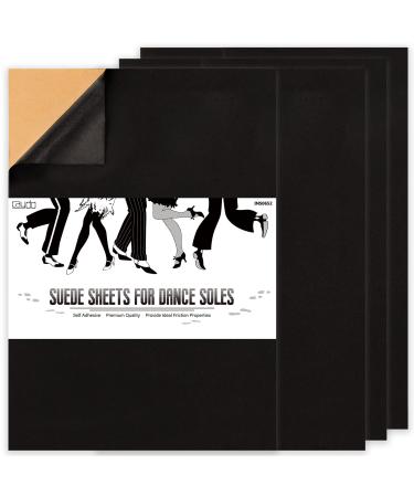 Caydo 4 Pieces Black Suede Sheets, Self Adhesive Suede Sticky Sheets Backing Non Slip Sole Protector for Dance Shoes, High Heeled Shoes(A4 Size) 4 PCS Suede Sheets