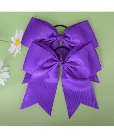 DEEKA 16PCS 8 Inch Large Cheer Bows Ponytail Holder - Purple Handmade for Girls Teens Softball Cheerleader Sports - Buy Online on GoSupps.com