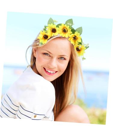 HONMEET Garland Headband Boho Decor Flower Headband 70s Flower Crown 70s Headband Decorative Headband Bohemian Headband Sunflower Hair Accessories Sunflower Crown Flower Crown Women Fabric - Buy Online on GoSupps.com