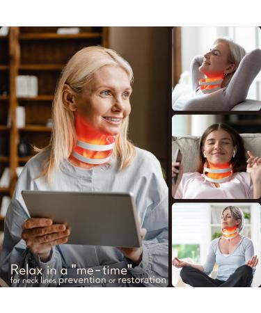 NEWKEY Red Light Therapy Neck Mask - 26 LED Wireless Device for Wrinkle Reduction Anti-Aging Infrared Treatment for Saggy Neck & Crepey Skin - Buy Online on GoSupps.com
