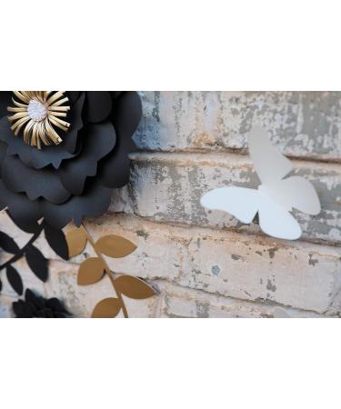 Fonder Mols 3D Paper Flower Decorations Set - White Black Gold - Perfect for Wedding, Graduation, Bridal Shower, Halloween, Nursery Wall Decor - Set of 13 - Buy Online on GoSupps.com