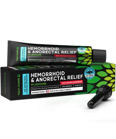 Hemorrhoid Treatment Cream Gel for Pain Relief - Made in USA Fast Acting Piles Remover 5% Lidocaine for Pain, Itching & Swelling Relief - Drug Medication Ointment to Shrink Hemorrhoids & Heal Fissures - Buy Online on GoSupps.com