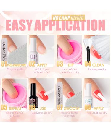 Gellen Dip Powder Nail Set - 12 Pcs Nude Grays Glitters Fall Winter Colors - Starter Kit for French Nail Art - No Lamp Needed - Buy Online on GoSupps.com