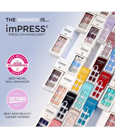KISS imPRESS Gel Nail Kit - All Black Press-On Manicure with PureFit Technology | Includes Prep Pad, Mini File & 30 Nails - Buy Online on GoSupps.com