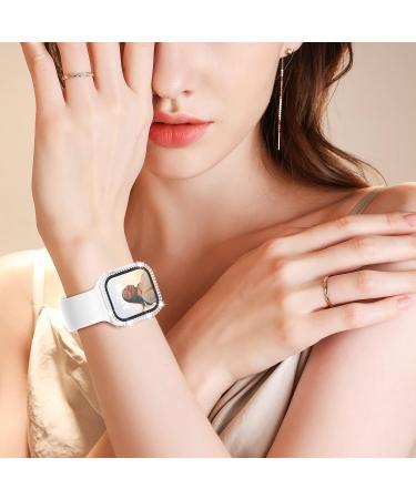 Adepoy for Apple Watch Case Series 7/8 41mm with Tempered Glass Screen Protector Double Bling Case Crystal Diamonds Rhinestone Bumper Overall Hard PC Ultra-Thin Protective Cover for iWatch 41mm Clear 41mm - Buy Online on GoSupps.com