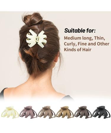 6 Pcs 2.8 Medium Matte Octopus Hair Claw Clips for Women - Strong Hold Non-slip Hair Accessories (Neutral) - Buy Online on GoSupps.com