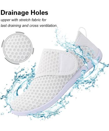 Lisdwde Non Slip Water Shoes Aqua Shoes - Quick Dry Beach Swim Yoga Boating Shoes - Dot White - Size 7.5-8.5 Women/6-7 Men - Buy Online on GoSupps.com