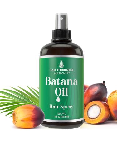 Batana Oil For Hair Growth Spray. Raw Batana from Honduras + Black Castor. Vegan Leave In Conditioner Serum For Women Men. Thickening Moisturizing Strengthening Scalp Treatment For Dry Weak Hair