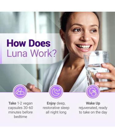 Nested Naturals Luna Sleep Aid & Magnesium Glycinate Chelate for Sleep Relaxation & Recovery (180 Capsules) - Buy Online on GoSupps.com