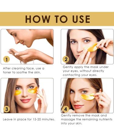 24 Pairs Eye Patches Gel Mask Under Eye Bags Anti Dark Circles Eye Patch in Gel Under Eyes Collagen Mask with Moisturizing Effect and Improve Wrinkles and Fine Lines Eye Care (24K Gold) - Buy Online on GoSupps.com