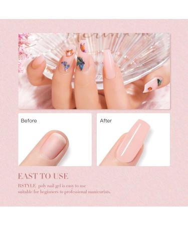 Rstyle Poly Nail Gel - 2x30ml Pink Art Acrylic Gel for Perfect Nails | UV/LED Manicure & Nail Extensions | Professional Strength & Natural Look - Buy Online on GoSupps.com