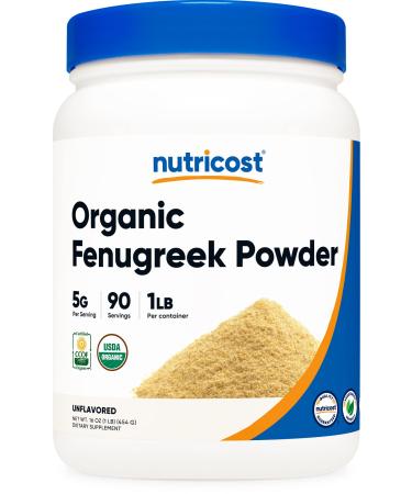 Nutricost Organic Fenugreek Powder 1 LB - Certified USDA Organic Fenugreek, Gluten Free, Non-GMO, Vegetarian Friendly