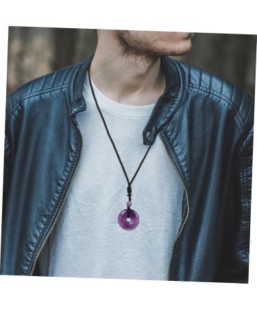 Shop Solustre 2-Stone Necklace with Safety Buckle - Elegant Crystal Pendant Jewelry for Women & Men - Purple Circle Necklace with Coin Design - Buy Online on GoSupps.com