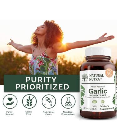 Natural Nutra Odorless Garlic Oil Supplement Organic Pills for Boost Heart Health & Skin Health Enhance Immune System Reduce Cyclical Issue Maintain Body Fat Oil Allium Sativum 500mg 100 Softgels - Buy Online on GoSupps.com