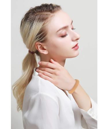 IVARYSS 50 Pcs Neutral Colors Large Thick Hair Ties for Women - Cotton Seamless Elastic Fabric Bands - Buy Online on GoSupps.com