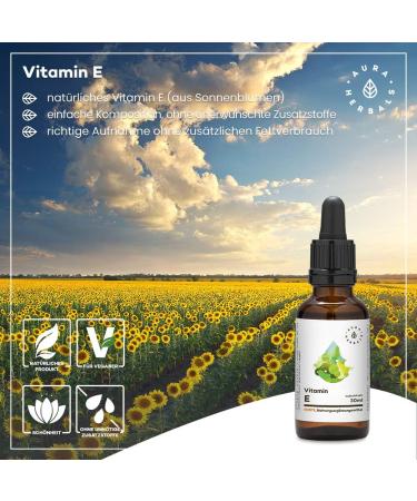 Aura Herbals Vitamin E Forte 900 Drops - High-Dose 180 Daily Portions - 100% Natural Vegan Oil - 30ml High Bioavailability - Buy Online on GoSupps.com
