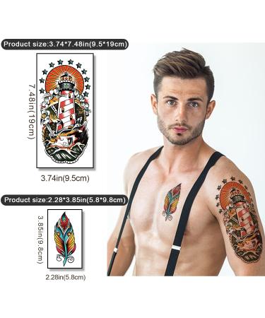 Yazhiji 77 Sheets Waterproof Temporary Tattoos for Men and Women - Half Arm Wolf, Peony, Butterfly, Snake Designs with Bonus 60 Sheets of Tiny Flower Tattoos for Kids - Buy Online on GoSupps.com