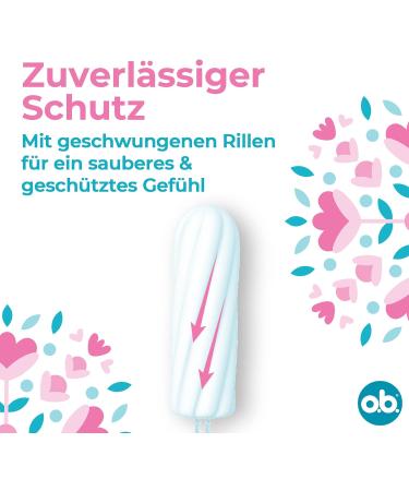 o.b. Original Super Tampons - Heavy Flow, StayDry Technology, Curved Grooves - 56ct - Buy Online on GoSupps.com