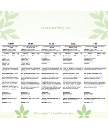 NAC 800 mg - 240 Capsules - For 8 Months - Pill Box Included - High Dosed - Vegan - Premium Quality - Antioxidant & Detoxifying - Made in Germany - Buy Online on GoSupps.com