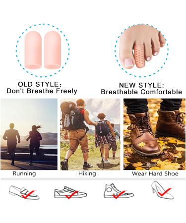 Silicone Toe Caps for Small Toes - 10 Pack | Breathable Gel Protection for Corns Bubbles & Ingrown Toenails - Pain Relief | Beige - Buy Online on GoSupps.com