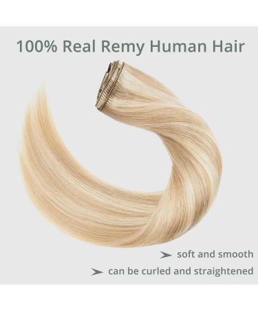 Tess Real Hair Extensions | Clip-In 7A Weft | 50cm Long Smooth Blonde Hair | 18 Clips (#18/613 Hellgoldblond) - Buy Online on GoSupps.com