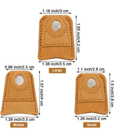 Willbond Sewing Thimble Finger Protectors - 6 Leather Coin Pads for Knitting, Quilting, Sewing - 3 Sizes - DIY Craft Accessories - Buy Online on GoSupps.com