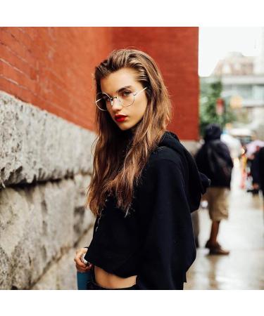 Shop 3-Piece Retro Round Glasses | Unisex Vintage Metal Frame & Clear Lenses - Perfect for Decoration! - Buy Online on GoSupps.com