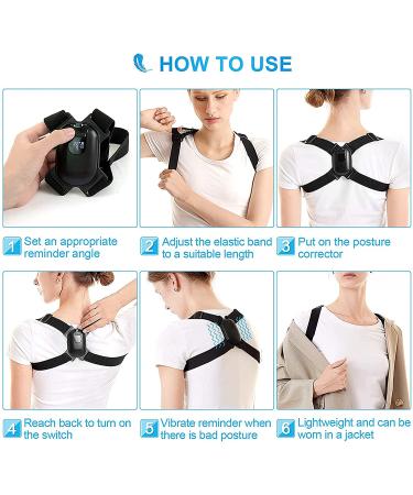 Smart Posture Corrector with Vibration Reminder - Backmedic for Men, Women, Teens & Kids | Adjustable Angle & Strap for Right Posture | Universal Fit - Black - Buy Online on GoSupps.com