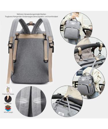 Multifunctional Gray Baby Wrap Backpack | Diaper Travel Bag with Large Capacity & Water-Repellent Design for Moms & Dads - Buy Online on GoSupps.com