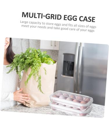 Healeved 2pcs Box Plastic Pallets Containers with Lids Portable Egg Case Mustard With Cover Egg Tray Whitex2pcs 27.5x13cmx2pcs - Buy Online on GoSupps.com